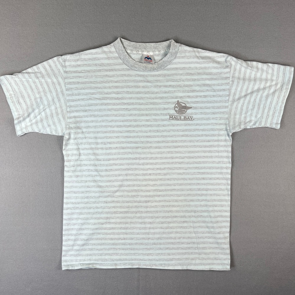 VTG Maui Bay Hawaii Vacation T‎ Shirt Fits Large Striped 1990s Beach Surf USA
